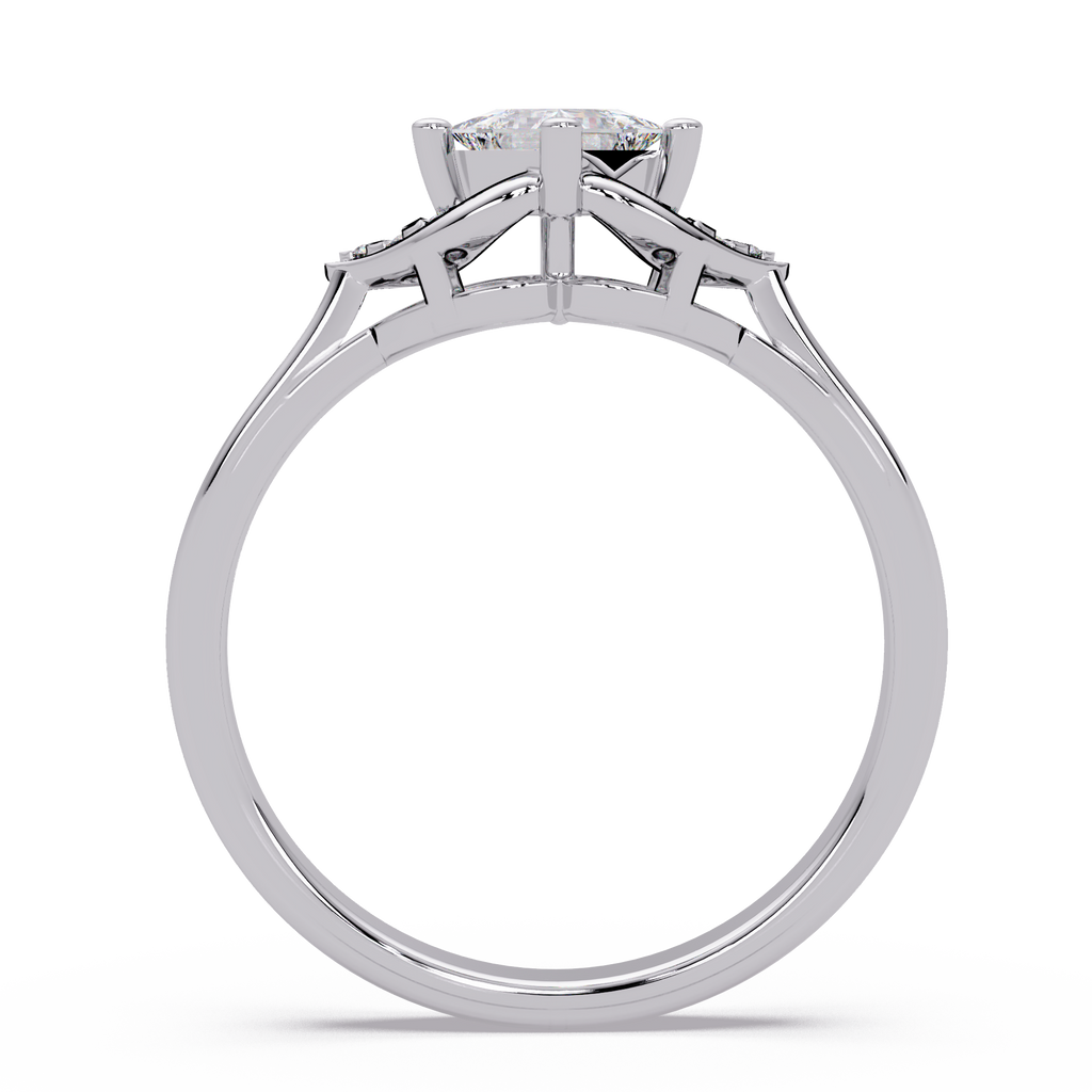 Princess & Round Cut Diamond Ladies Ring