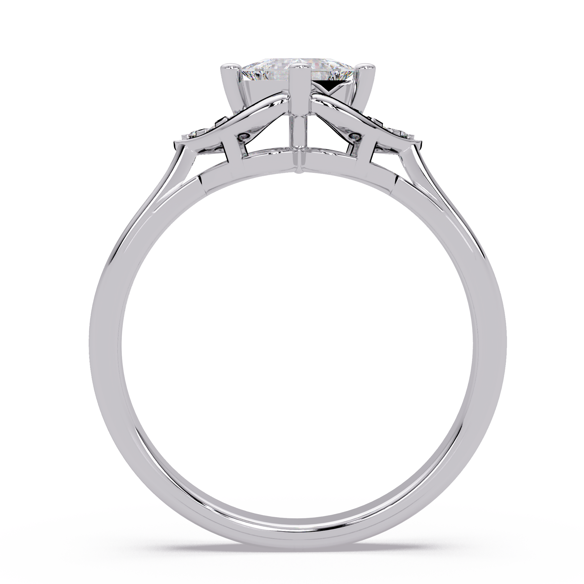 Princess & Round Cut Diamond Ladies Ring