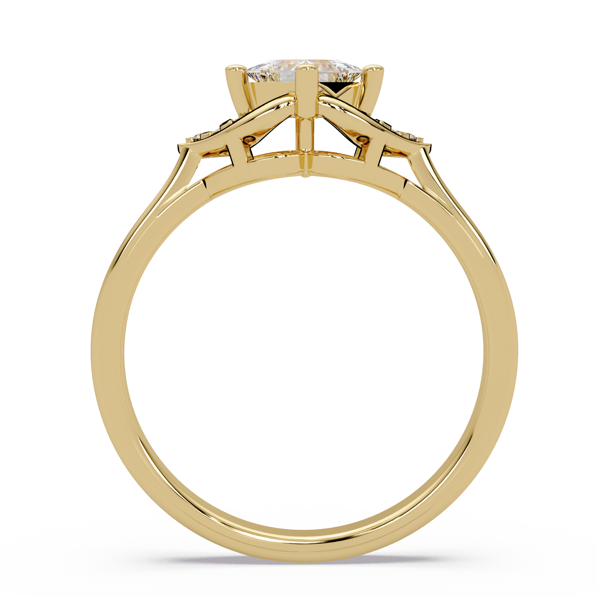 Princess & Round Cut Diamond Ladies Ring