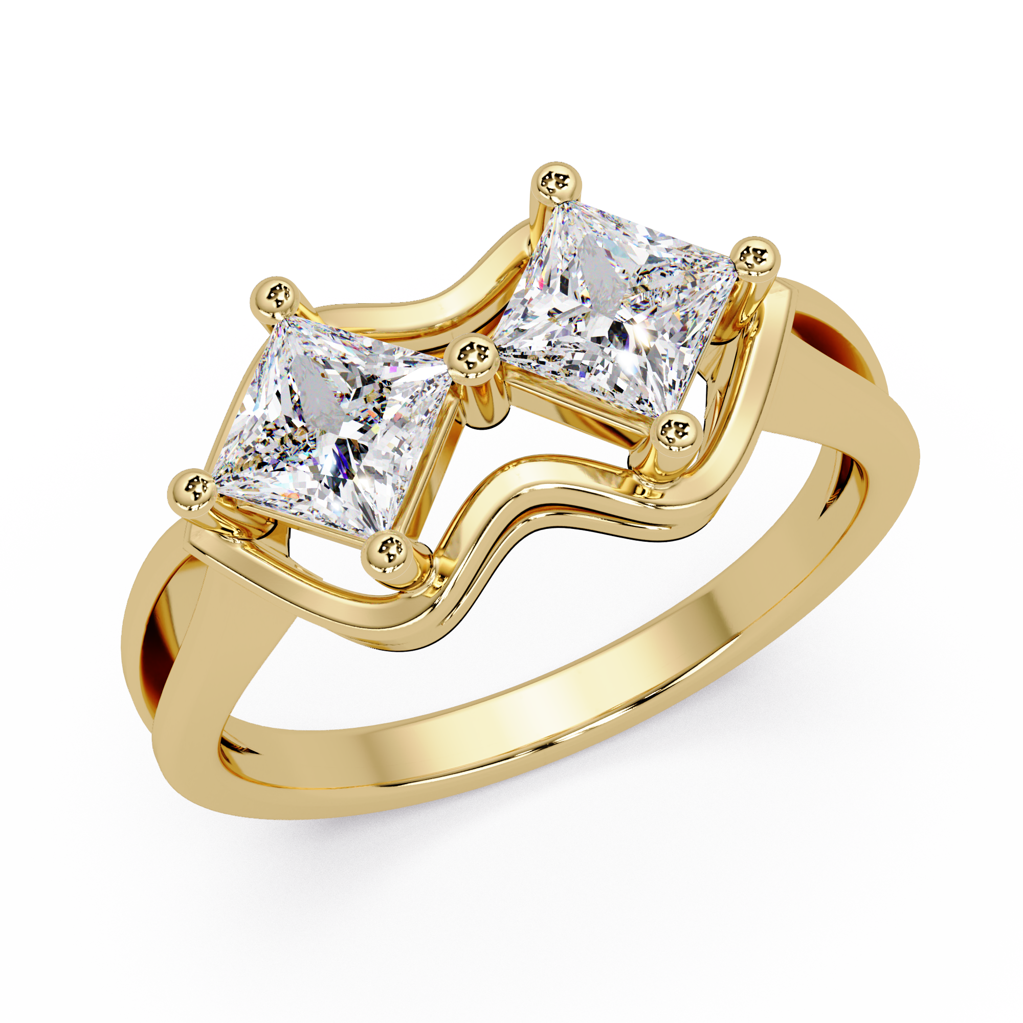 Princess Cut Diamond Ladies Ring