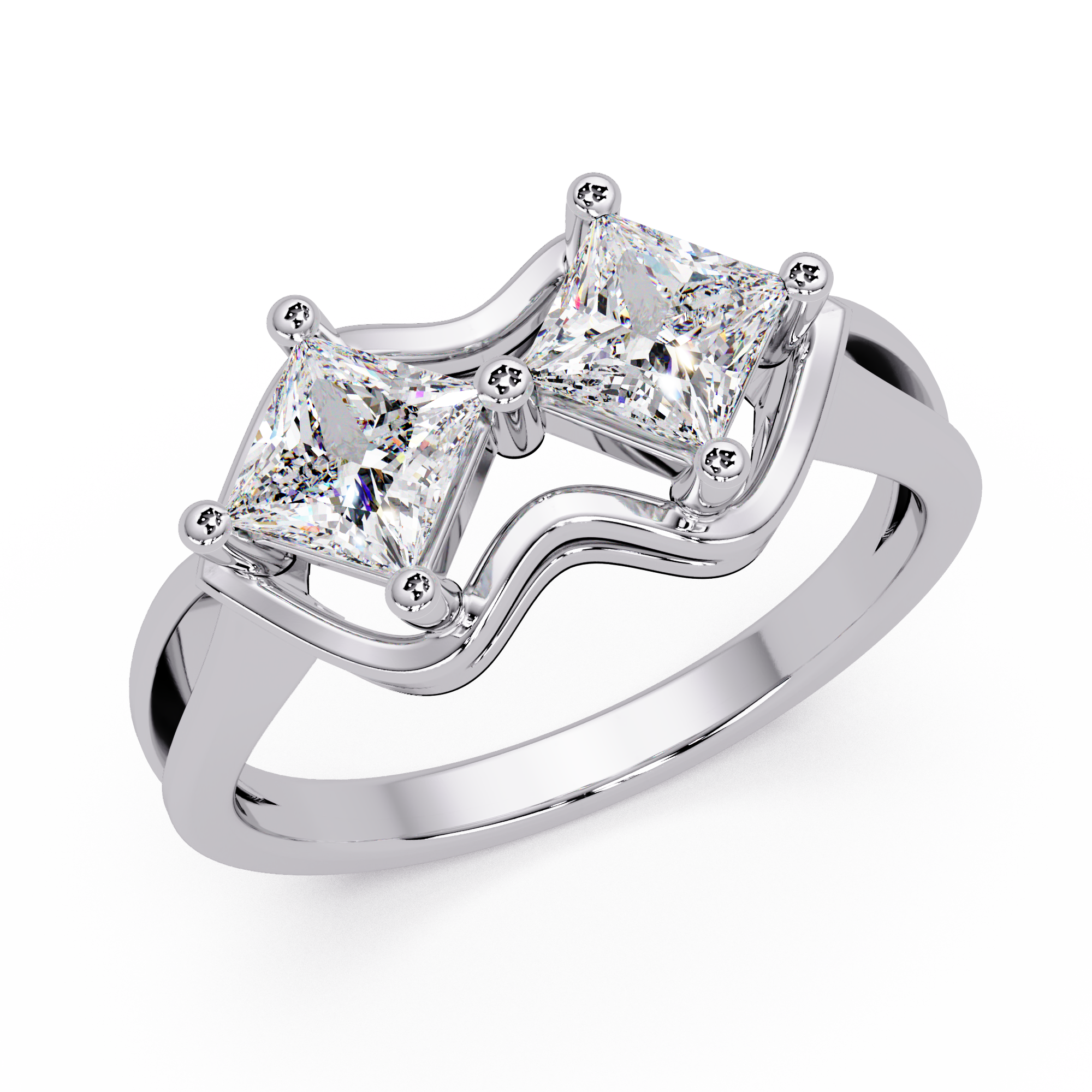 Princess Cut Diamond Ladies Ring