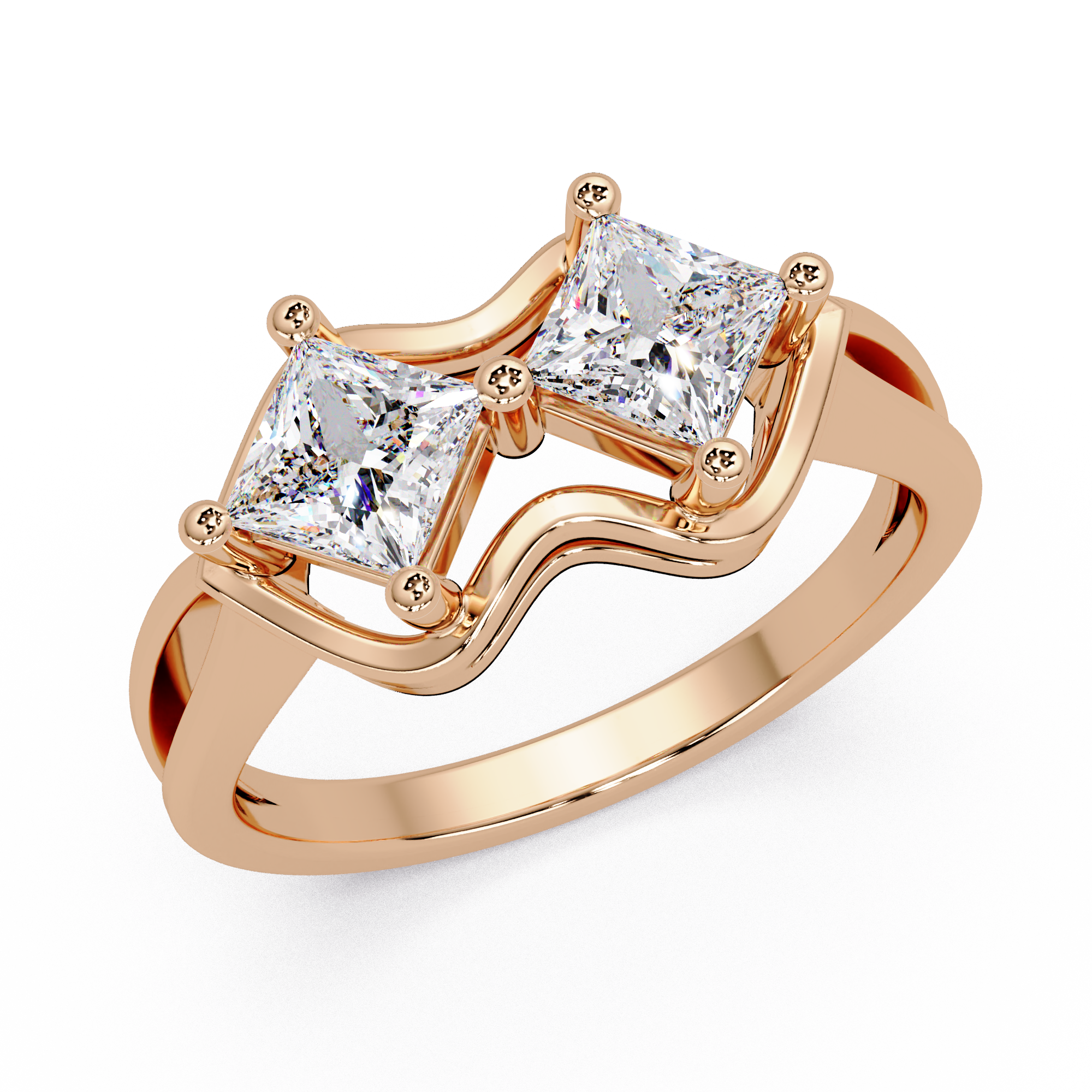 Princess Cut Diamond Ladies Ring