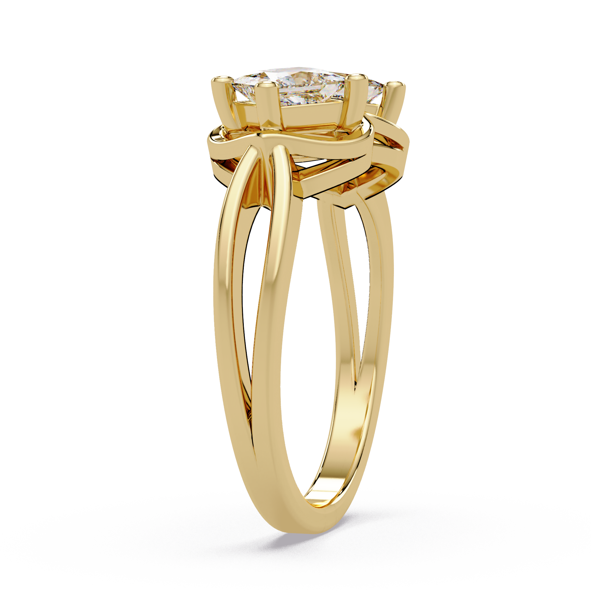 Princess Cut Diamond Ladies Ring