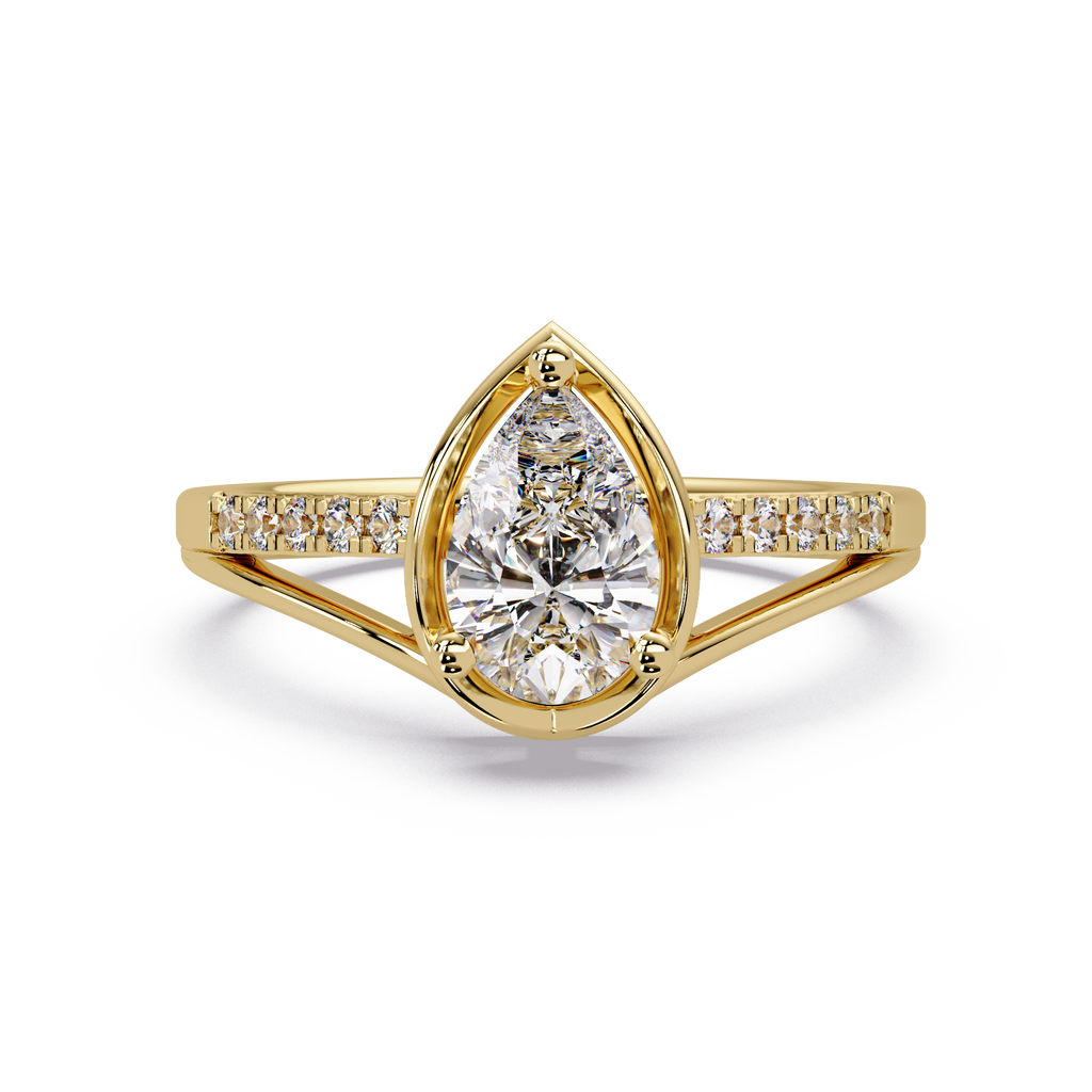 Pear & Round Cut Diamond Ladies Ring