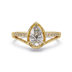 Pear & Round Cut Diamond Ladies Ring