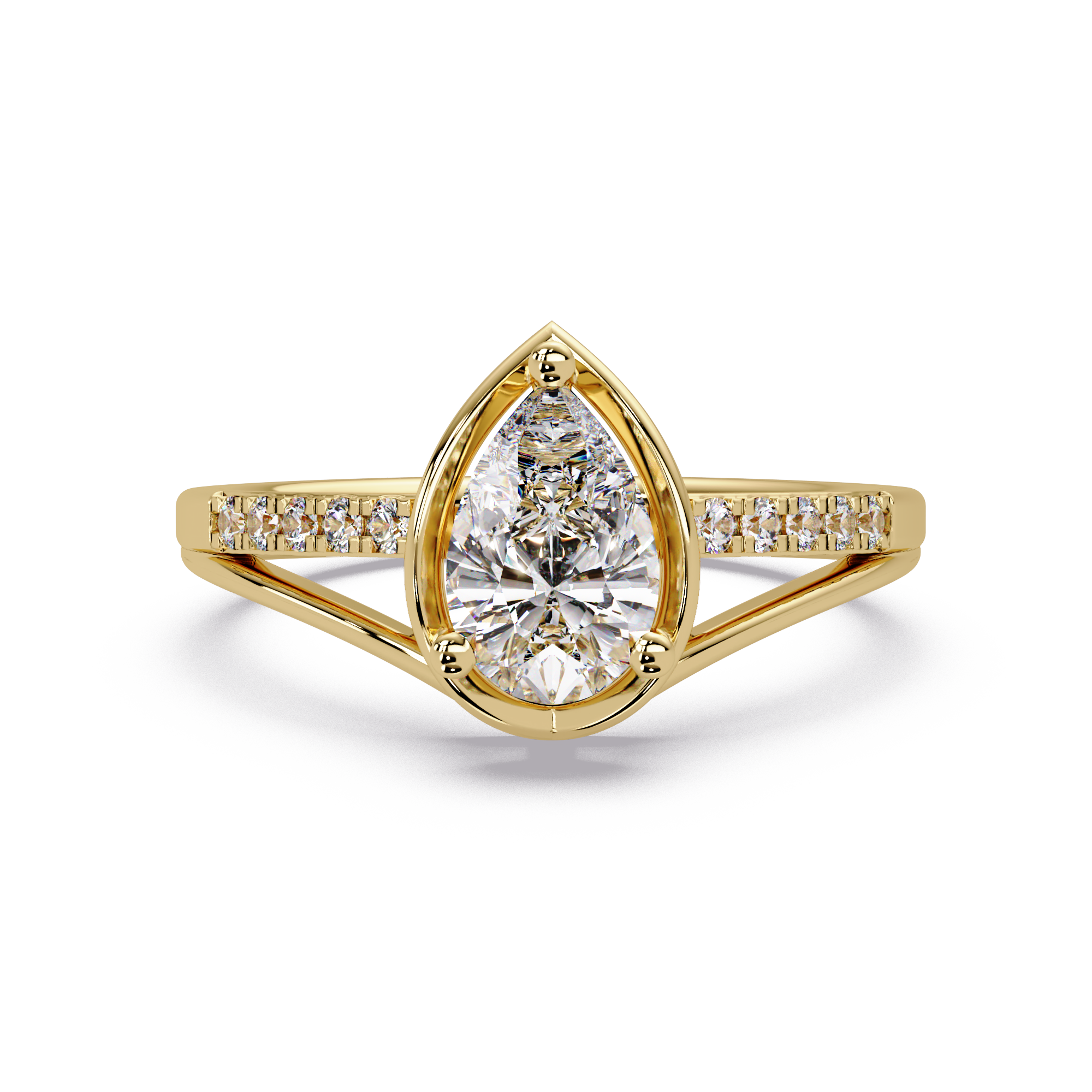 Pear & Round Cut Diamond Ladies Ring