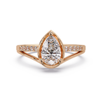 Pear & Round Cut Diamond Ladies Ring