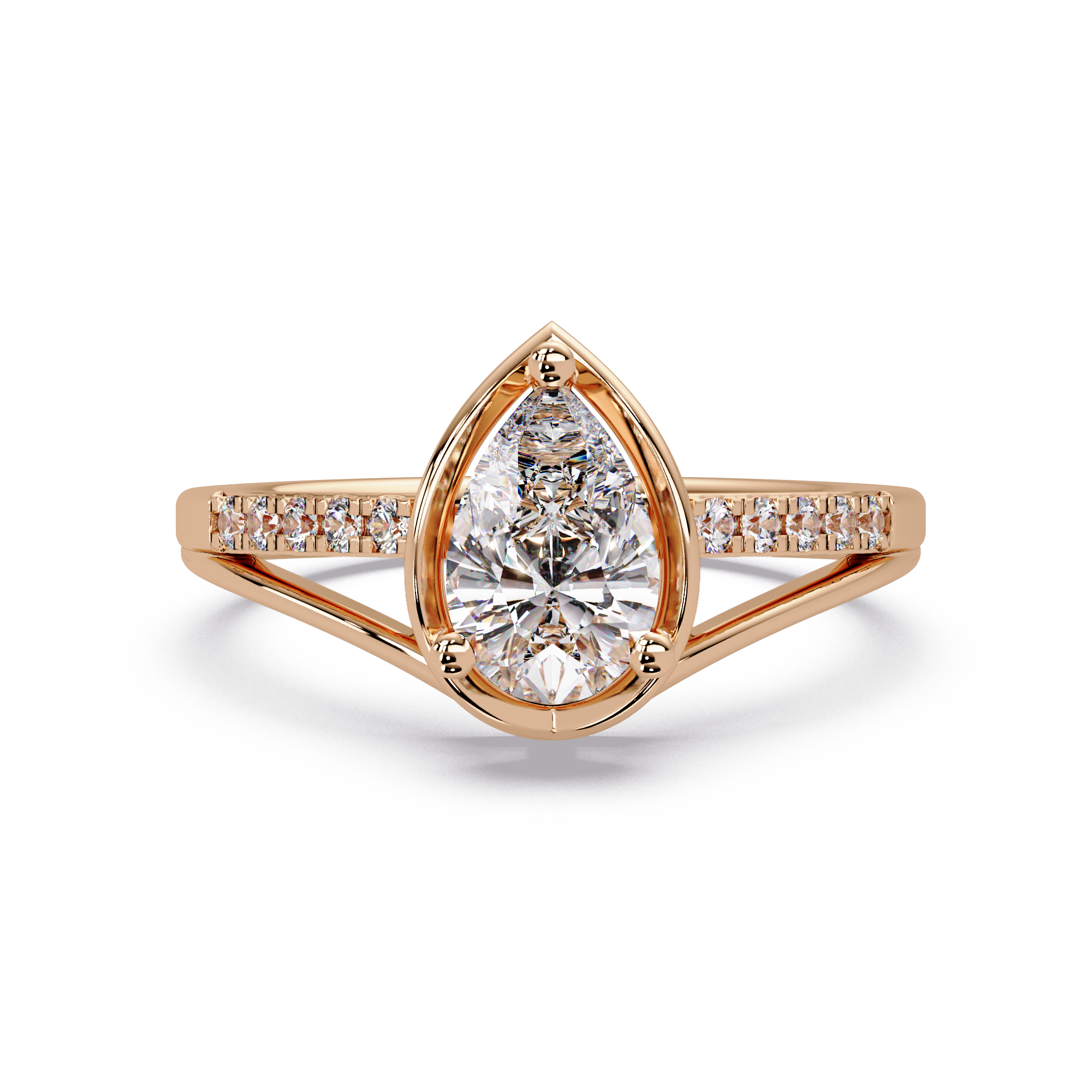 Pear & Round Cut Diamond Ladies Ring