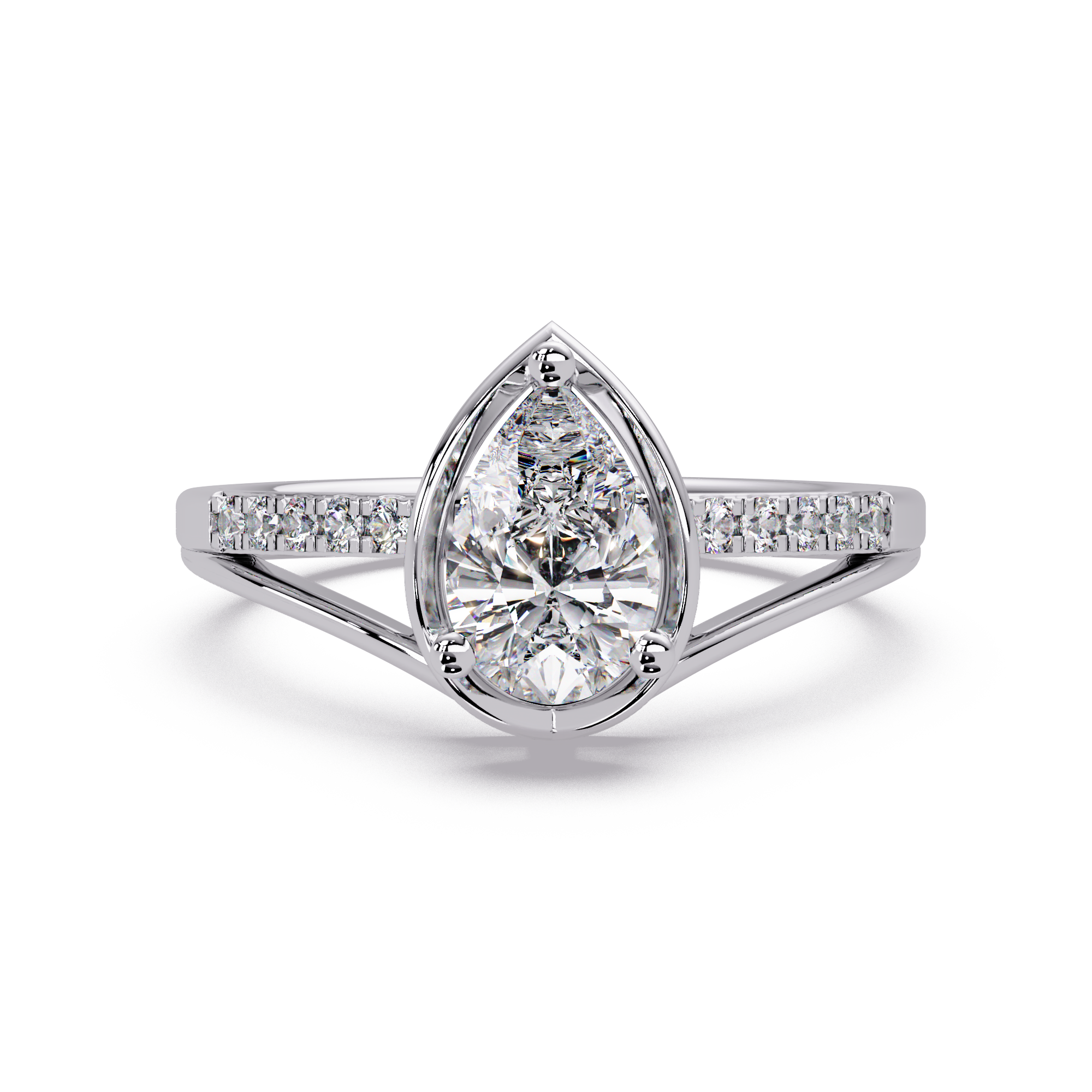 Pear & Round Cut Diamond Ladies Ring