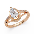 Pear & Round Cut Diamond Ladies Ring