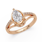 Pear & Round Cut Diamond Ladies Ring