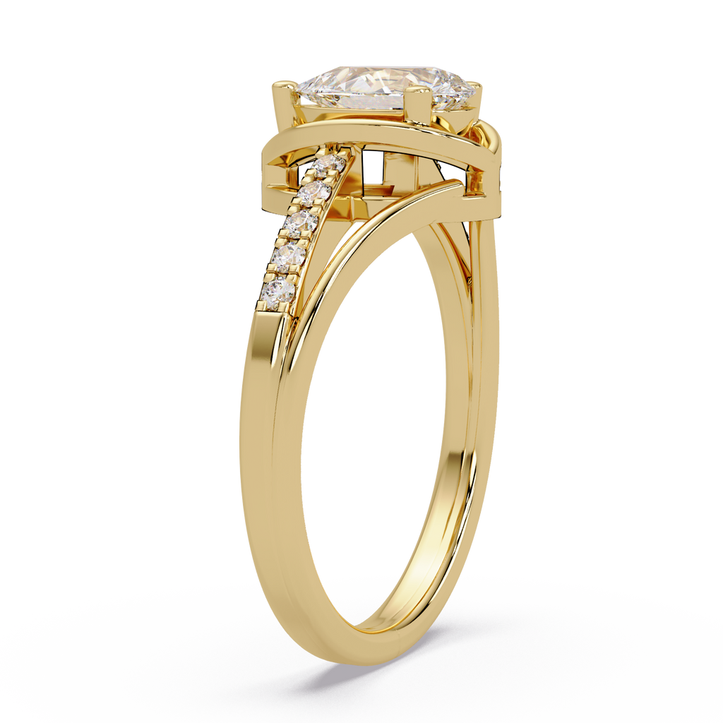 Pear & Round Cut Diamond Ladies Ring