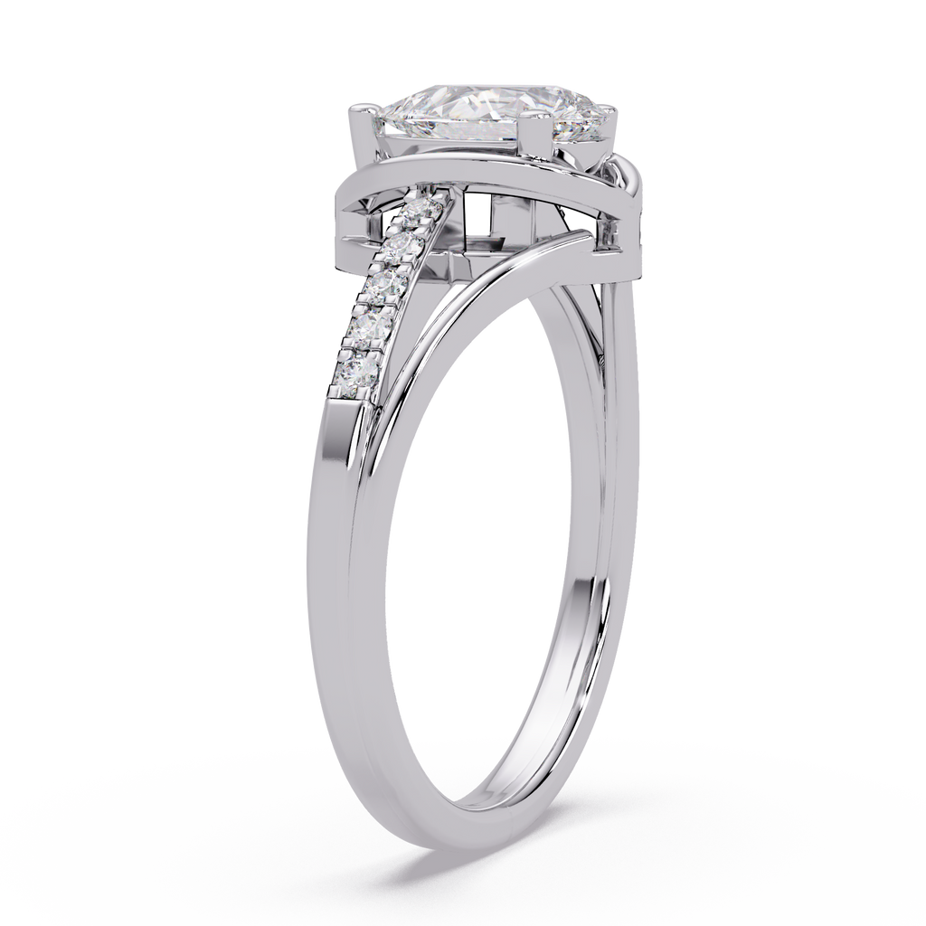 Pear & Round Cut Diamond Ladies Ring