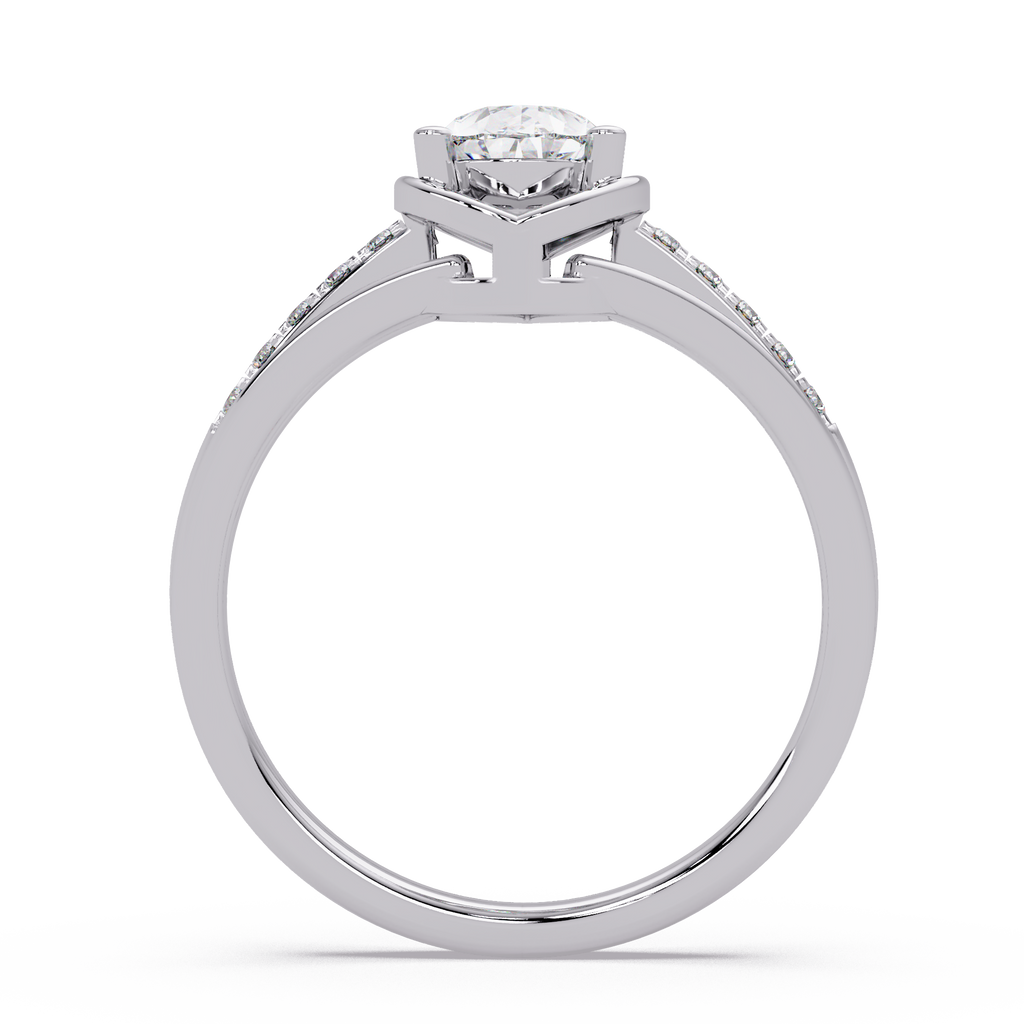 Pear & Round Cut Diamond Ladies Ring