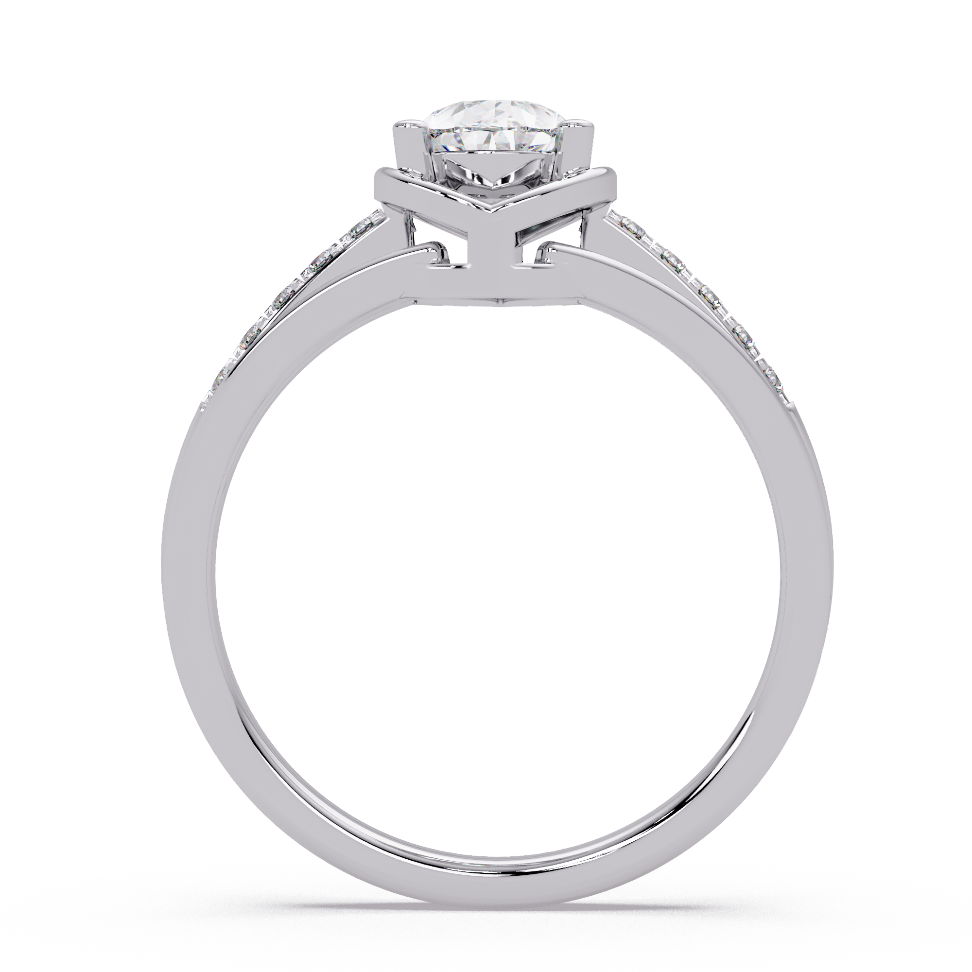 Pear & Round Cut Diamond Ladies Ring