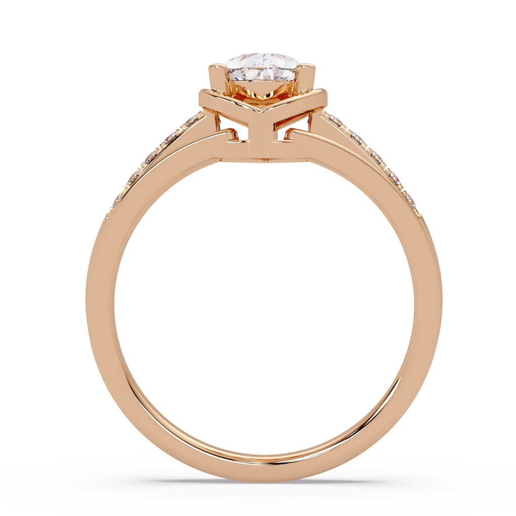 Pear & Round Cut Diamond Ladies Ring