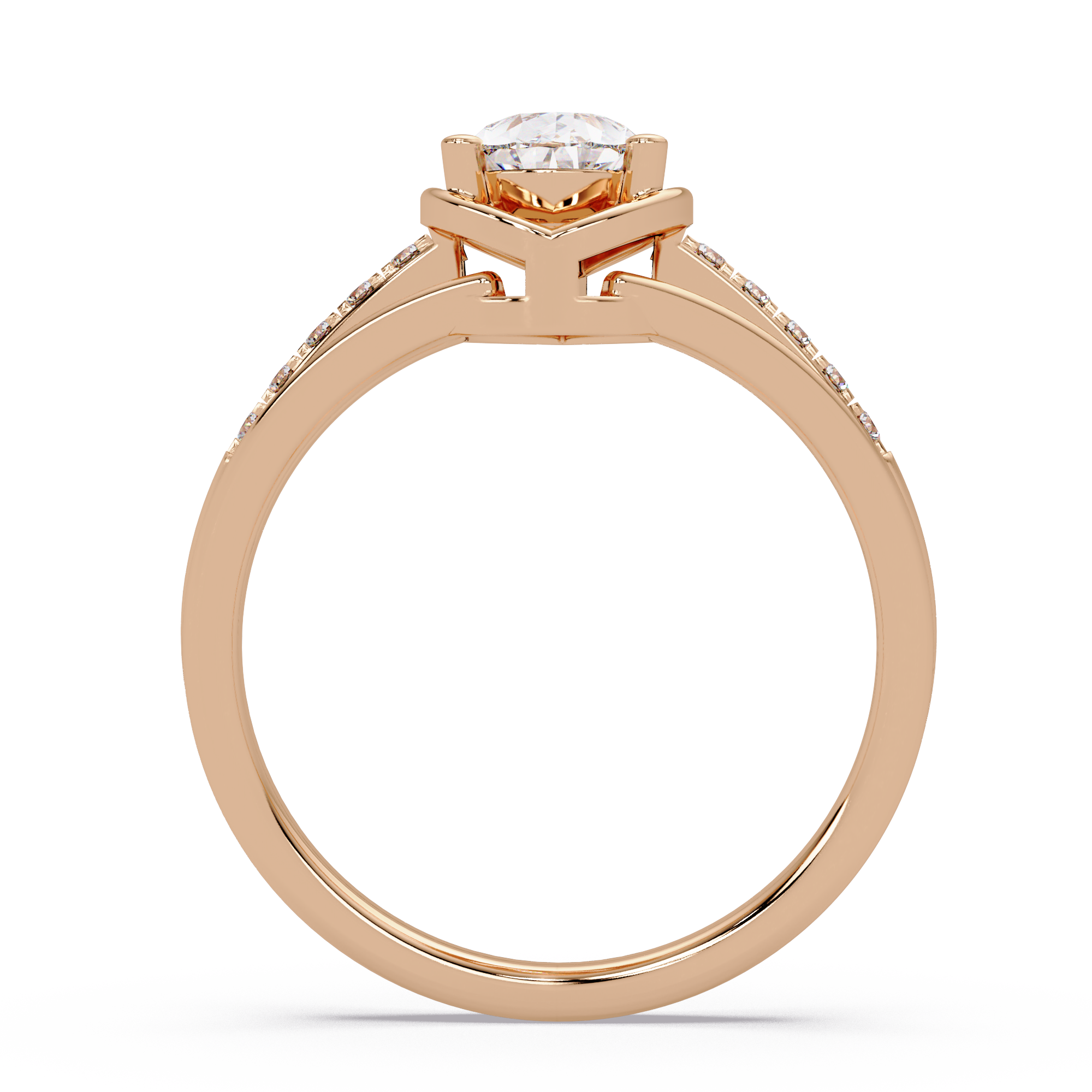 Pear & Round Cut Diamond Ladies Ring