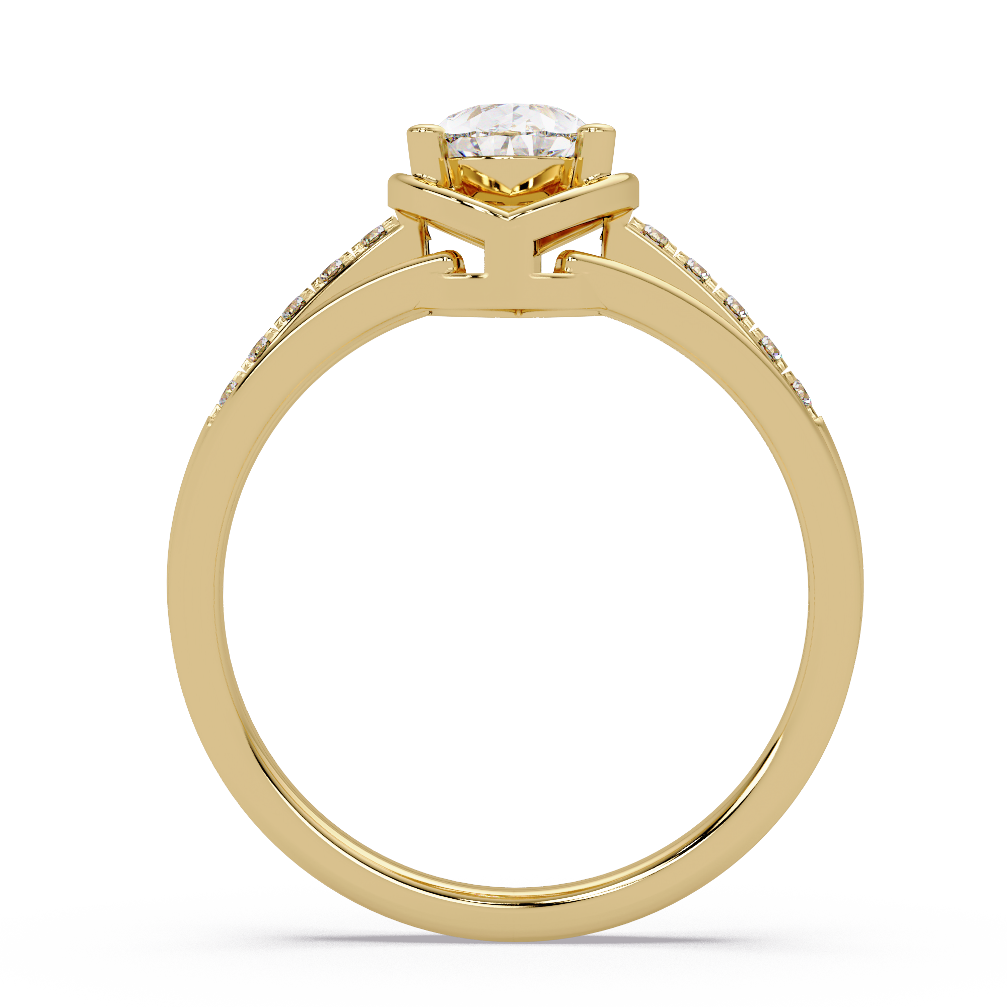Pear & Round Cut Diamond Ladies Ring