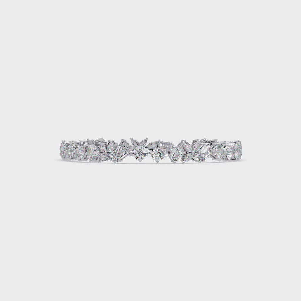 Floral Symphony Diamond Tennis Bracelet