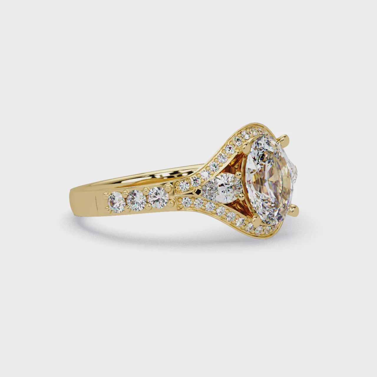 Exquisite Vintage Multi-Shape Diamond Halo Cluster Ring