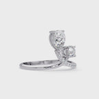Toi et Moi Pear & Round Diamond Ring – Customizable Engagement Ring in Gold