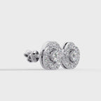 Round Brilliant Halo Diamond Stud Earrings