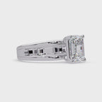 Exquisite East-West Emerald Cut Diamond Ring