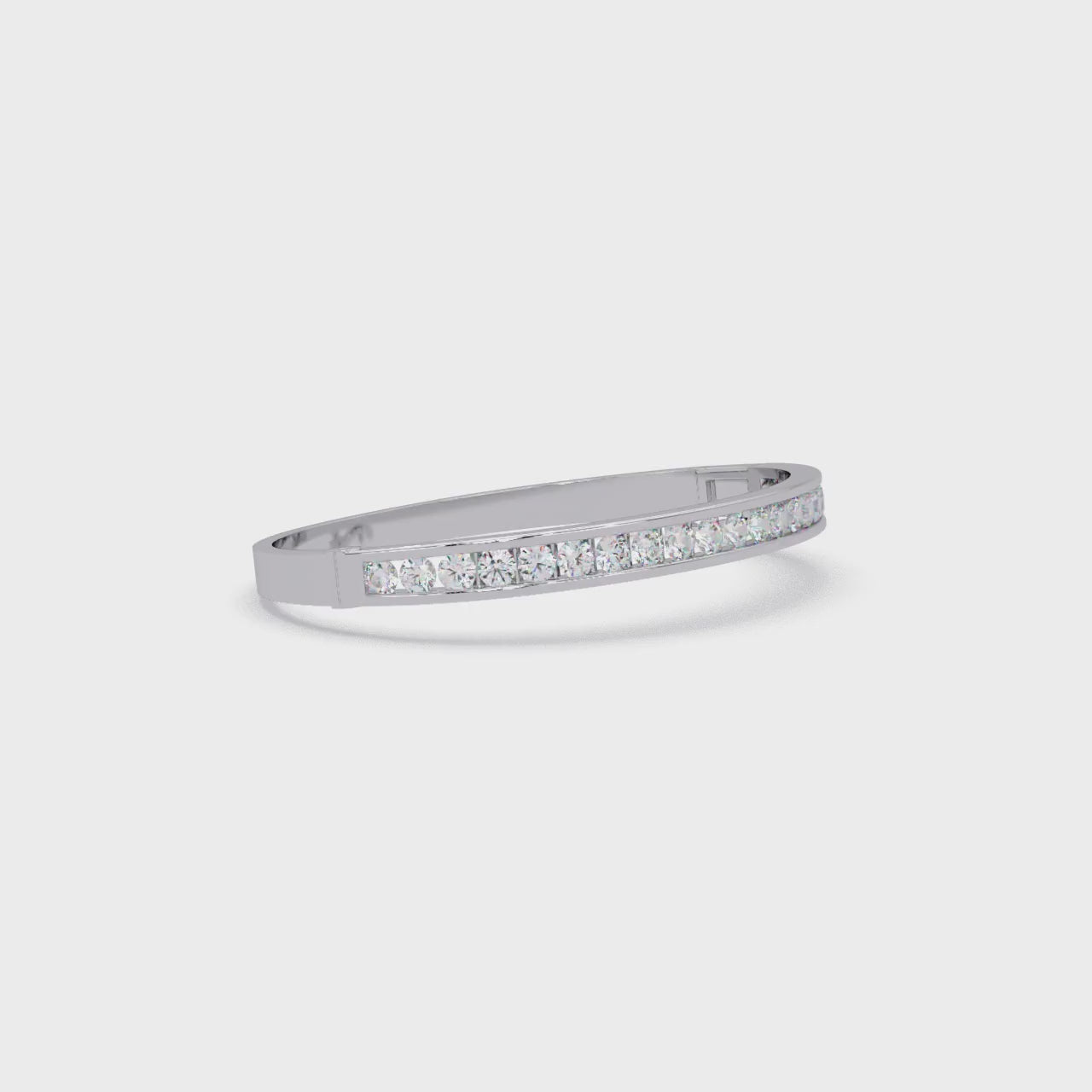 3.38 CT Round Diamond Channel Set Oval Bracelet