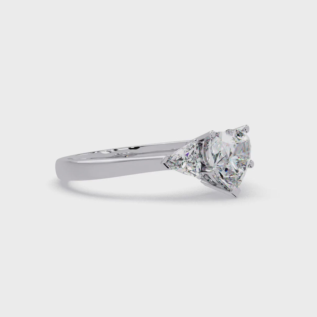 Heart Cut Three Stone Engagement Ring