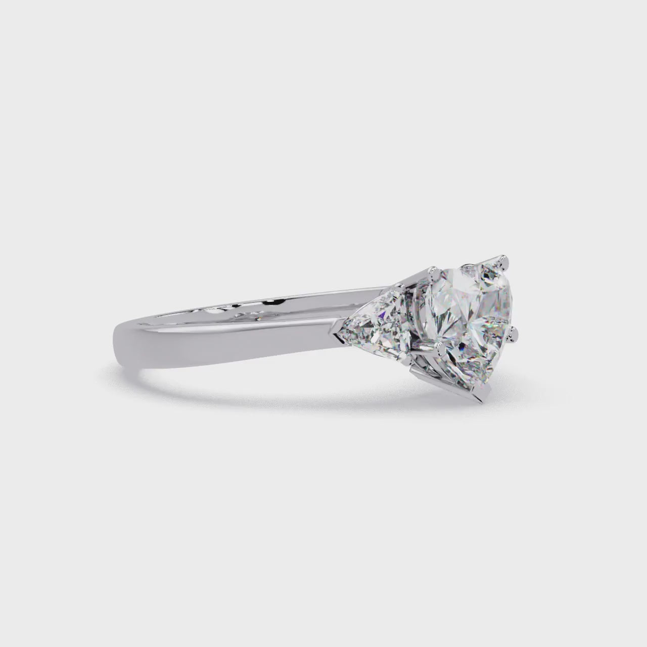 Heart Cut Three Stone Engagement Ring