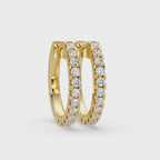 Classic Round Diamond Hoop Earrings