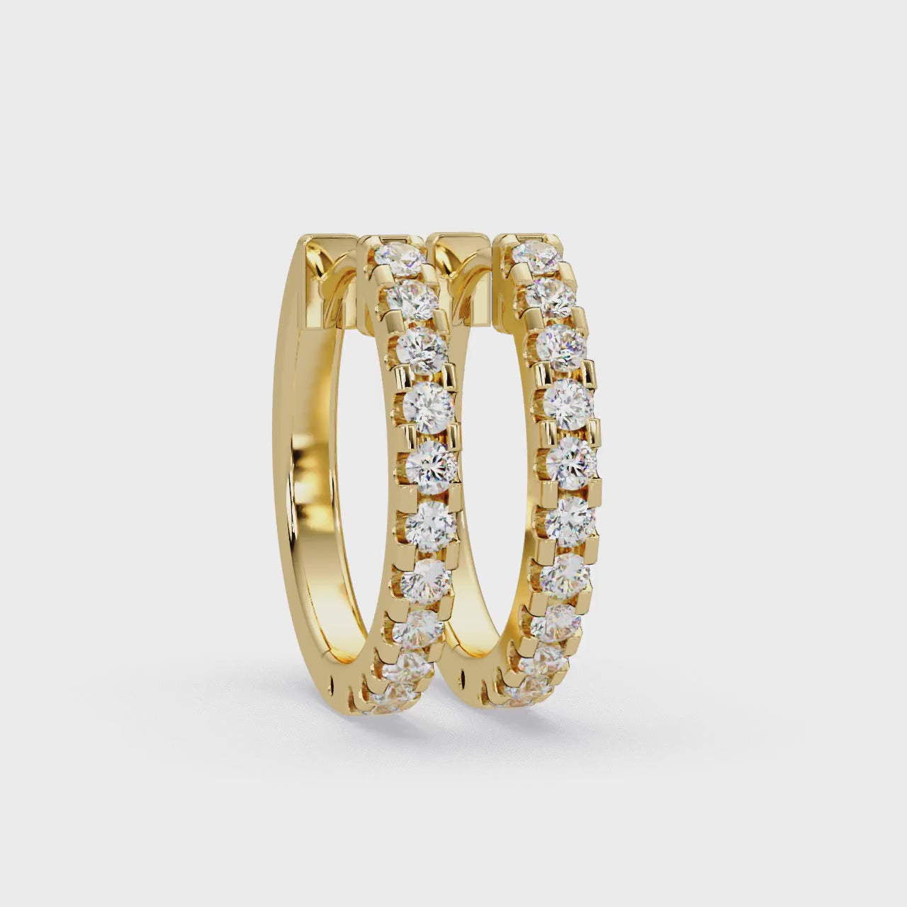 Classic Round Diamond Hoop Earrings