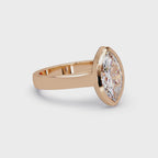 Modern Bezel Set Marquise Cut Diamond Rin