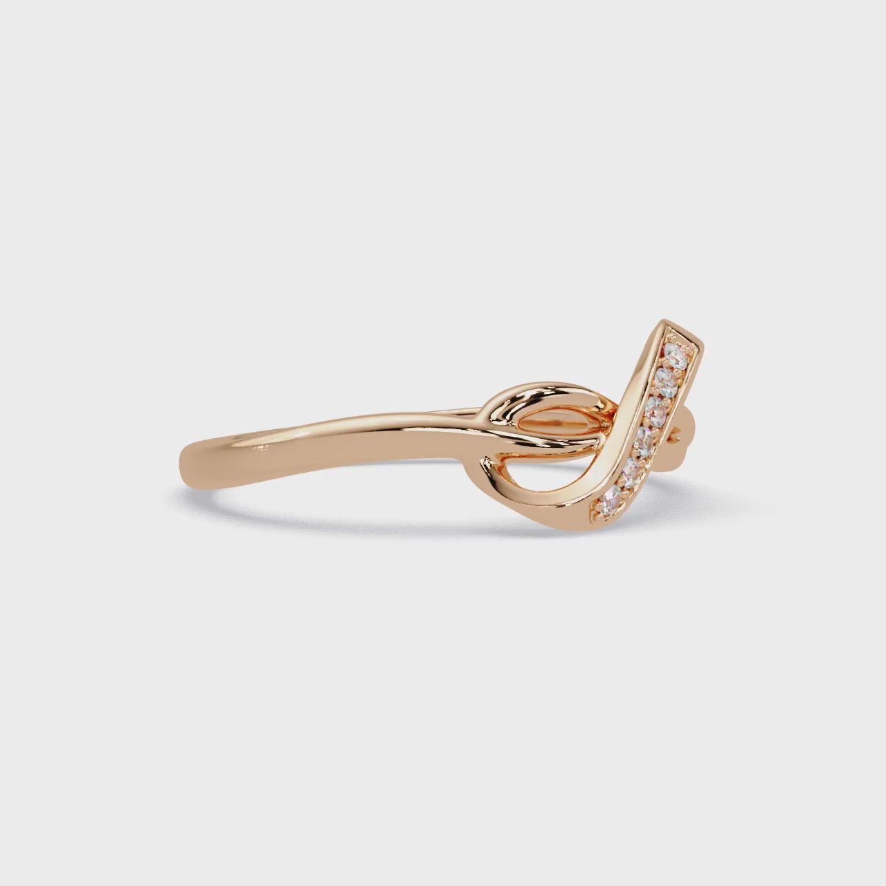 Elegant Diamond Infinity Wave Ring