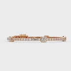Asscher Diamond Station Tennis Bracelet