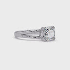 Cushion Cut Diamond Split Shank Solitaire Engagement Ring