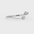 Pear Halo Diamond Open Cuff Bracelet