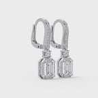 Pavé Diamond Hoop Earrings with Dangling Diamond Drops
