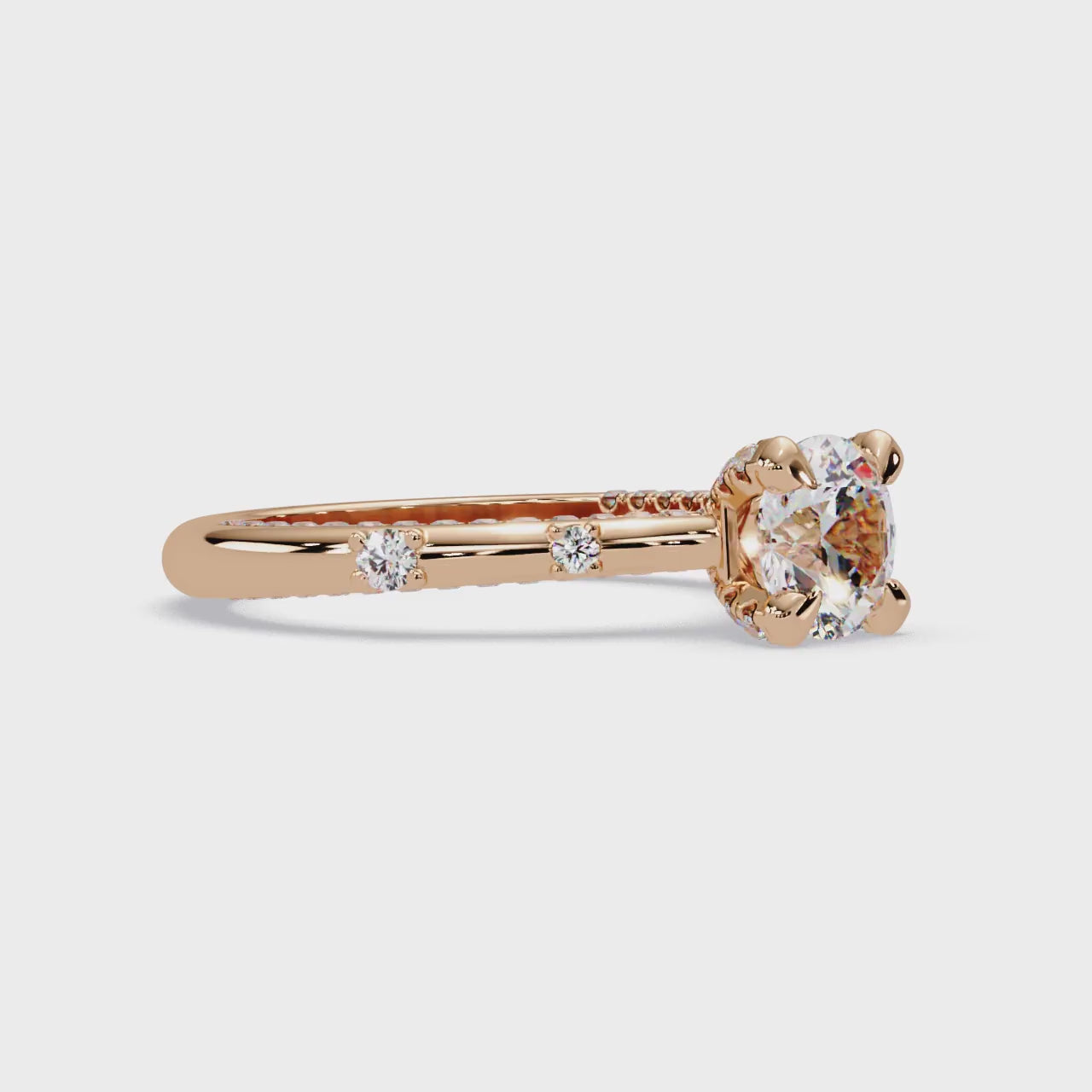 Floating Prong Solitaire Diamond Ring