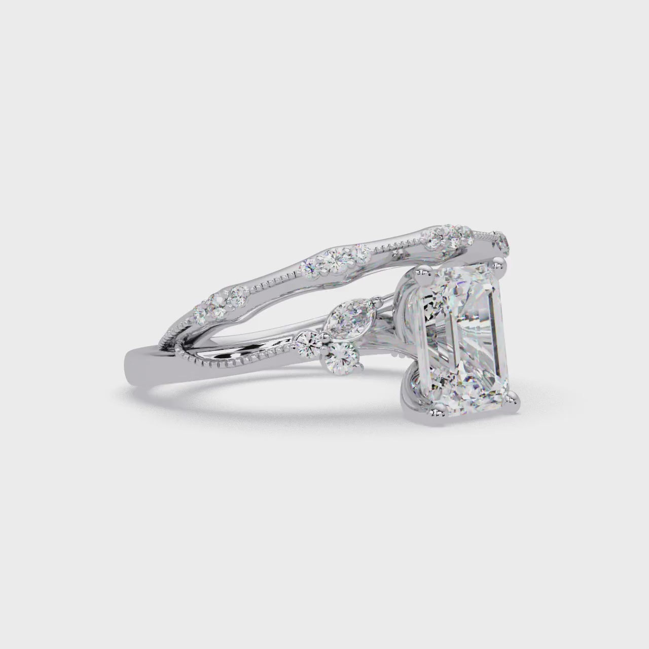 Artisan Emerald Cut Diamond Ring
