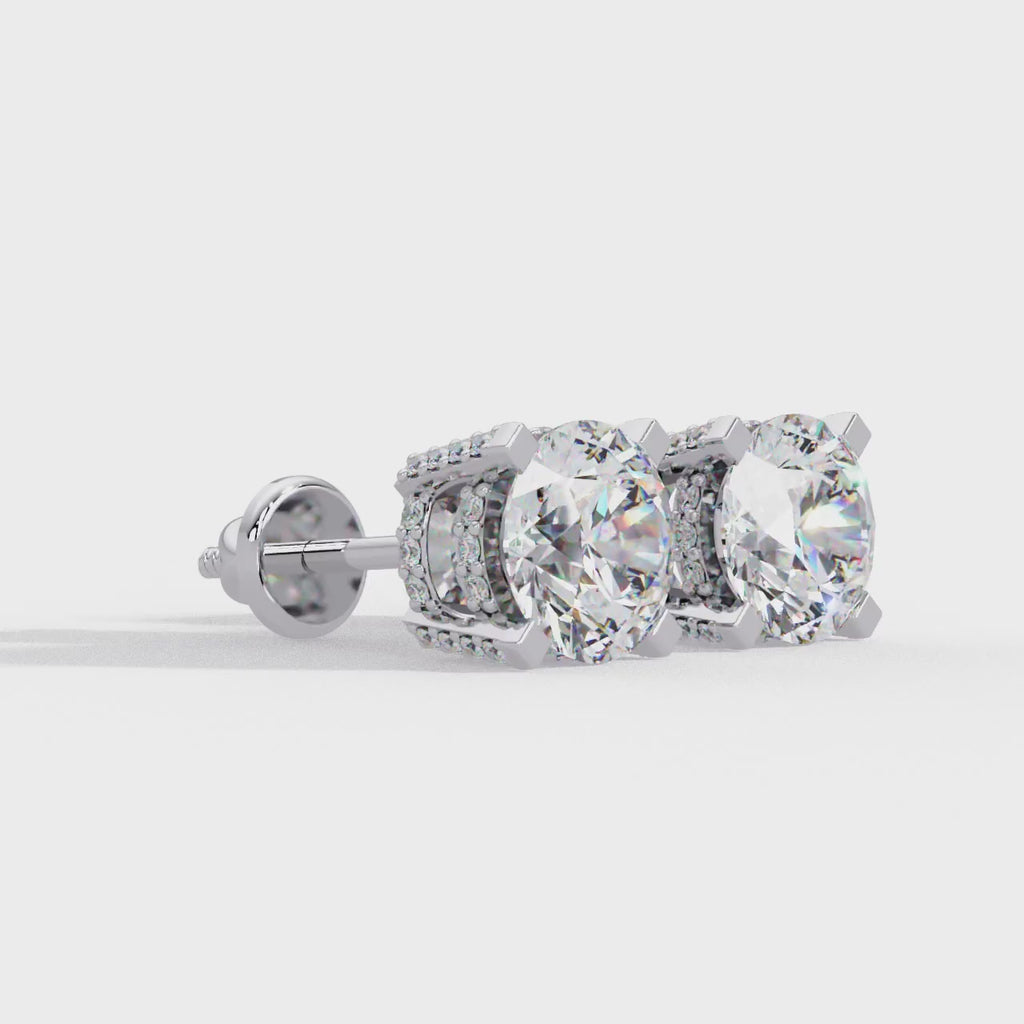 Round Brilliant Lab Grown Diamond Stud Earrings