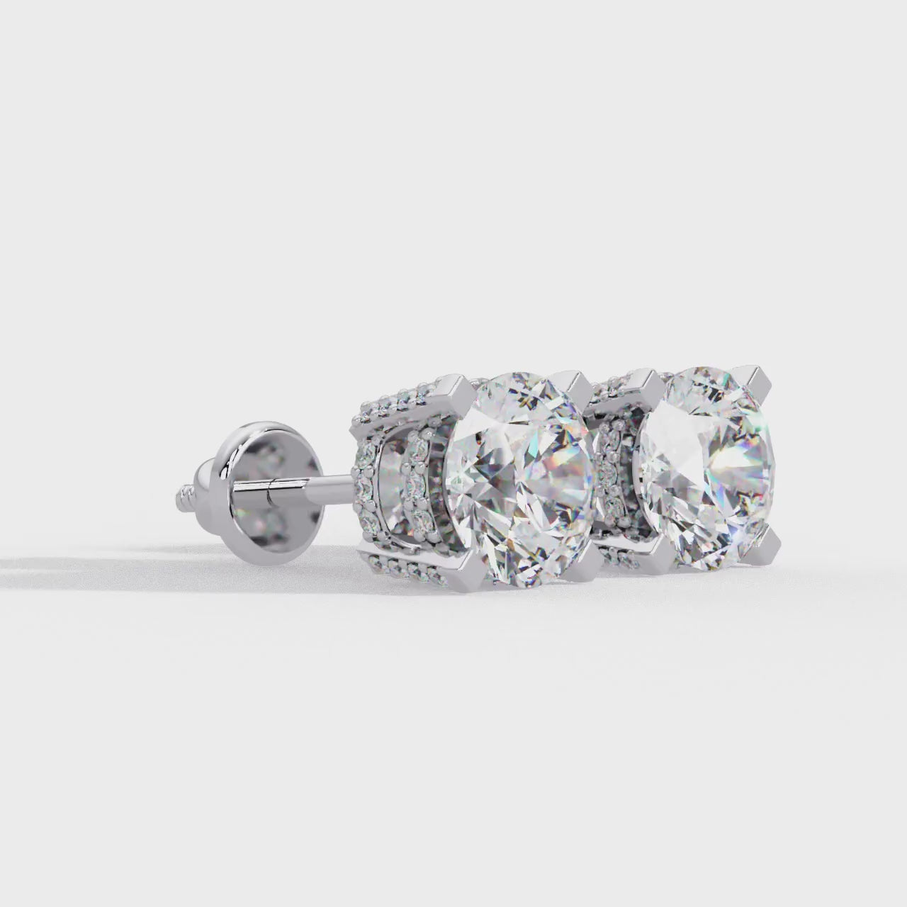 Round Brilliant Lab Grown Diamond Stud Earrings