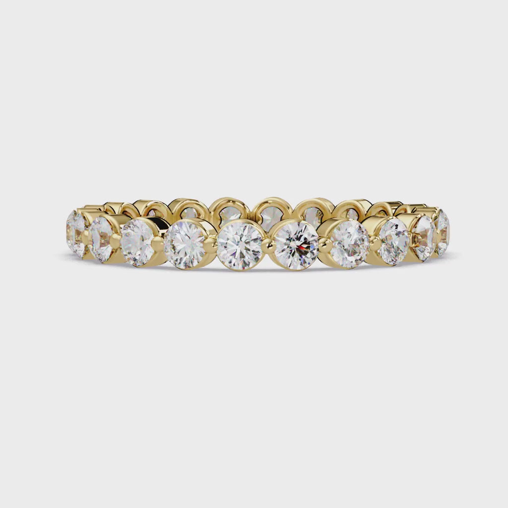 Round Cut Diamond Bezel Set Eternity Ring