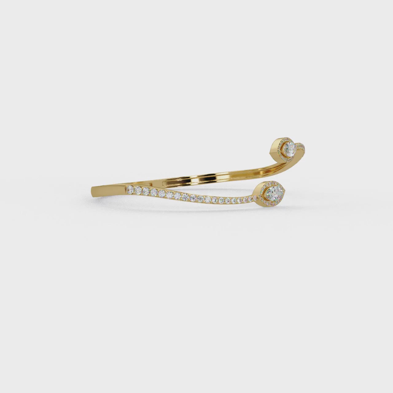 Marquise Halo Open Diamond Cuff Bracelet