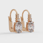 Oval Solitaire Leverback Earrings – 14K & 18K Gold