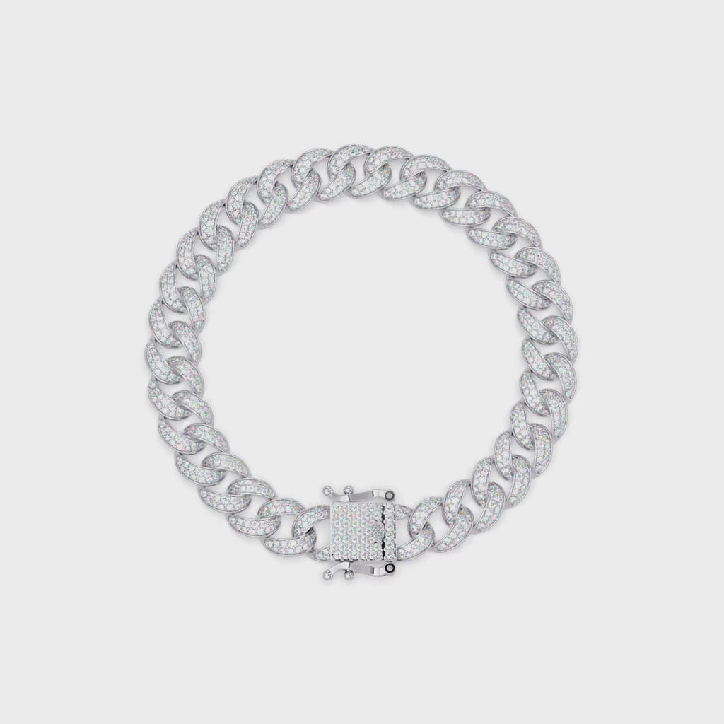 Iced Cuban Link Bracelet | Diamond-Studded Luxury Bracelet for Men & Women