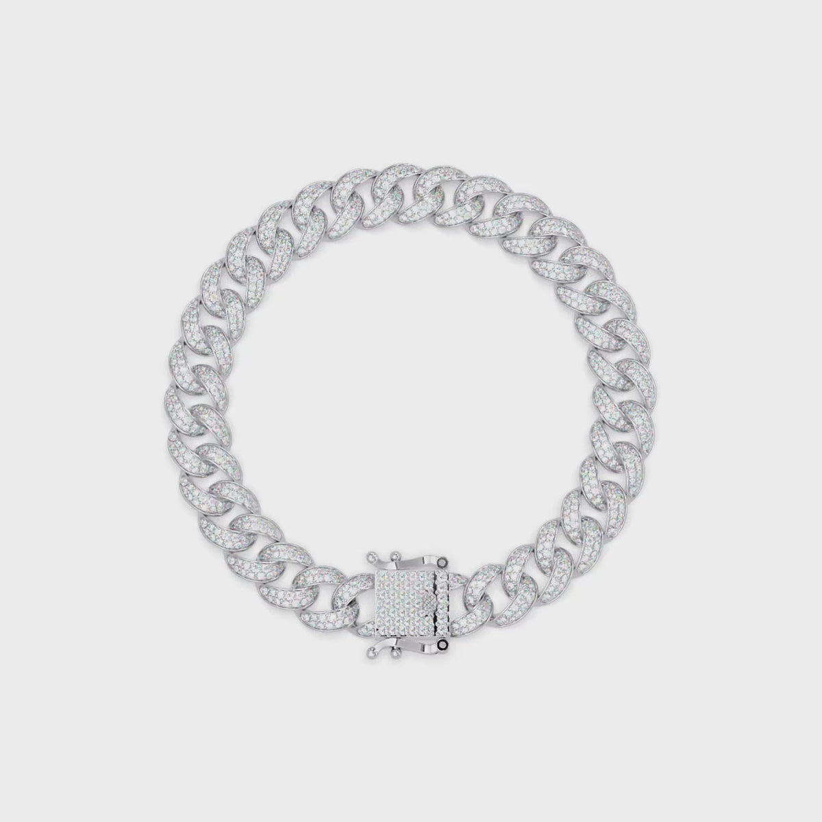 Iced Cuban Link Bracelet | Diamond-Studded Luxury Bracelet for Men & Women