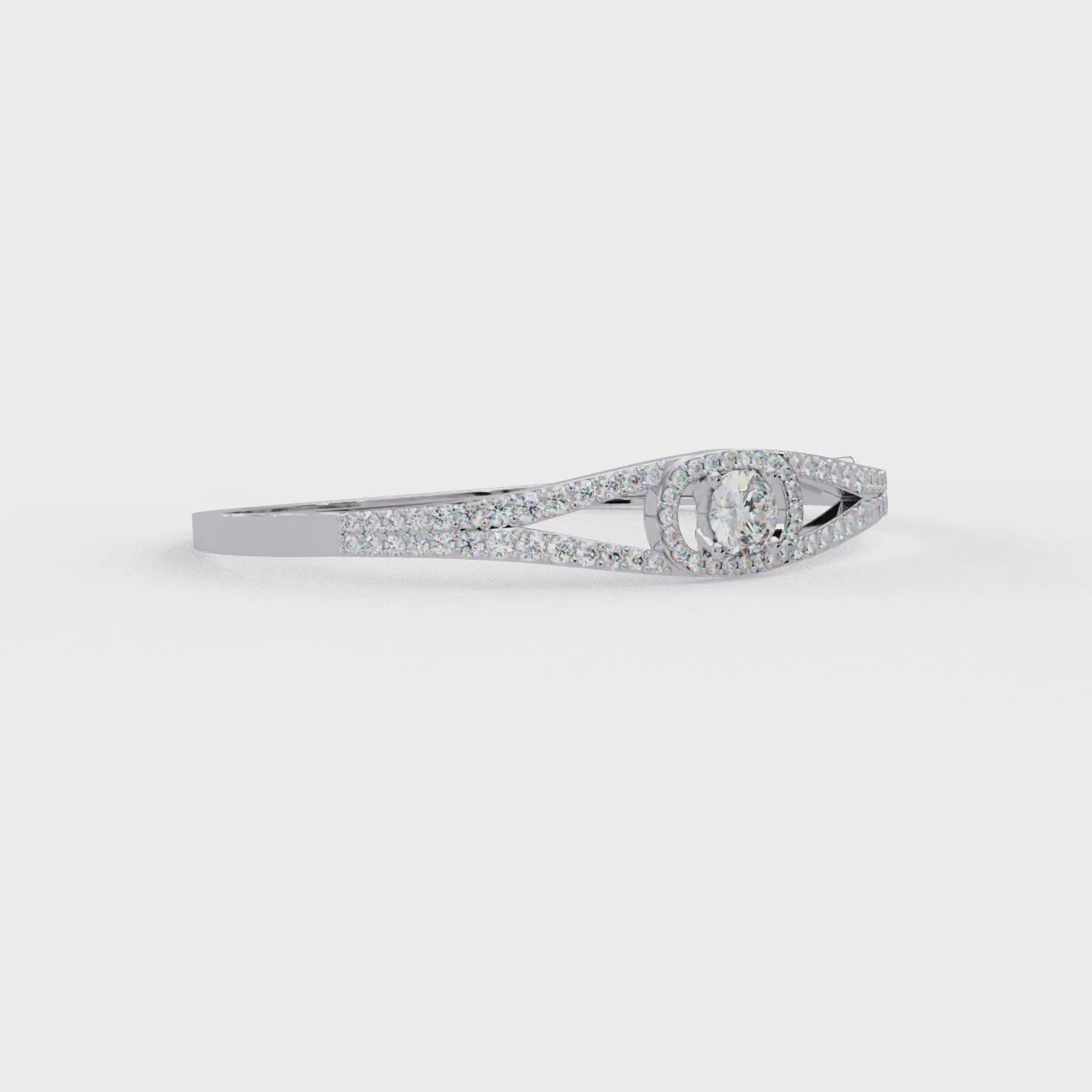 Round Brilliant Diamond Split Shank Halo Tennis Bracelet