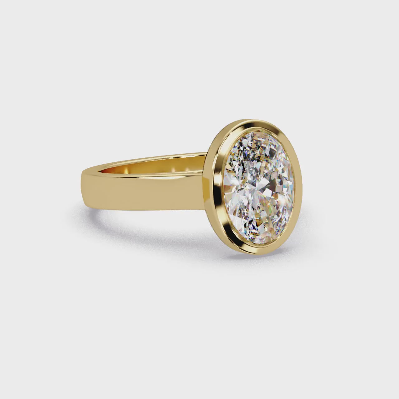 Modern Bezel Set Round Cut Diamond Ring