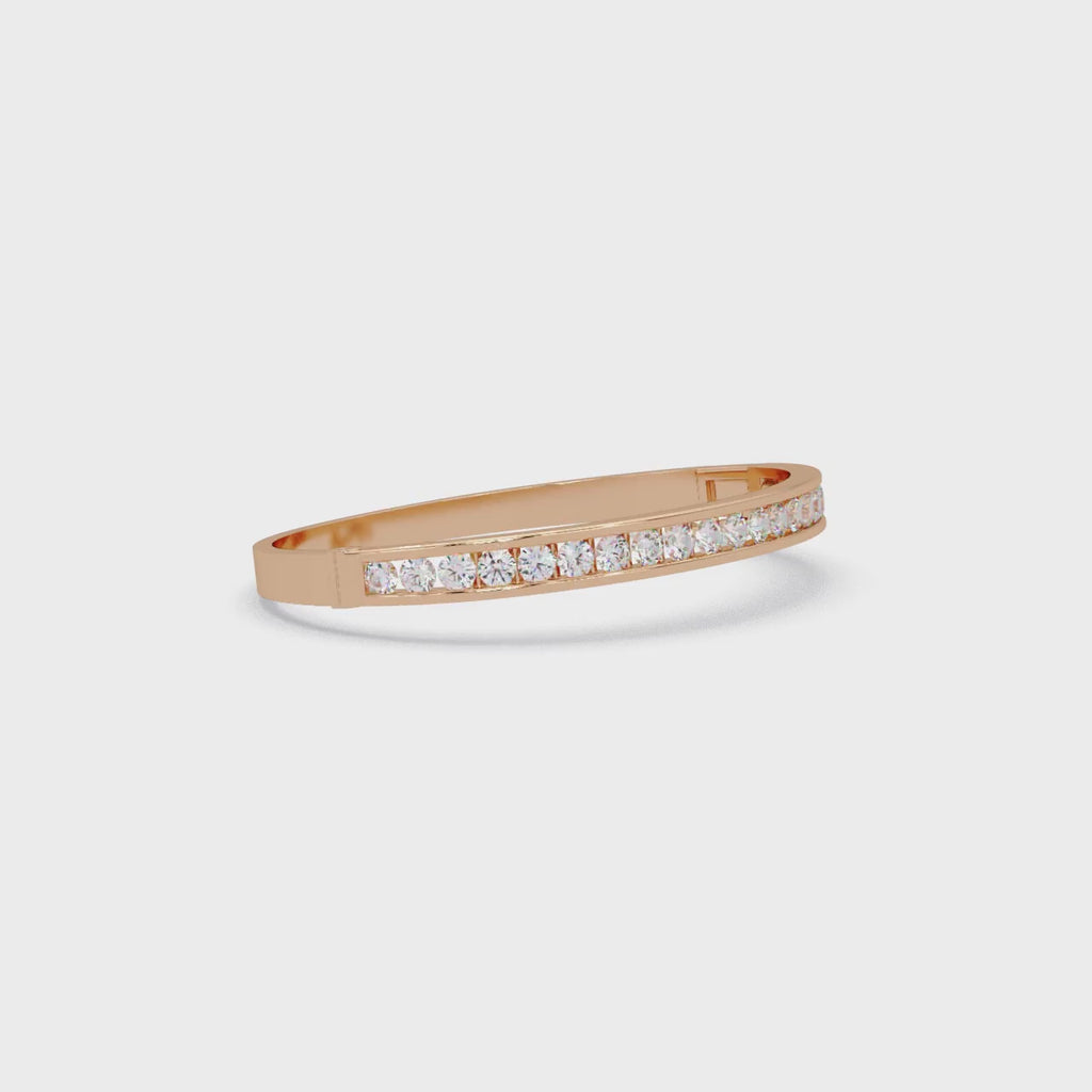 3.38 CT Round Diamond Channel Set Oval Bracelet